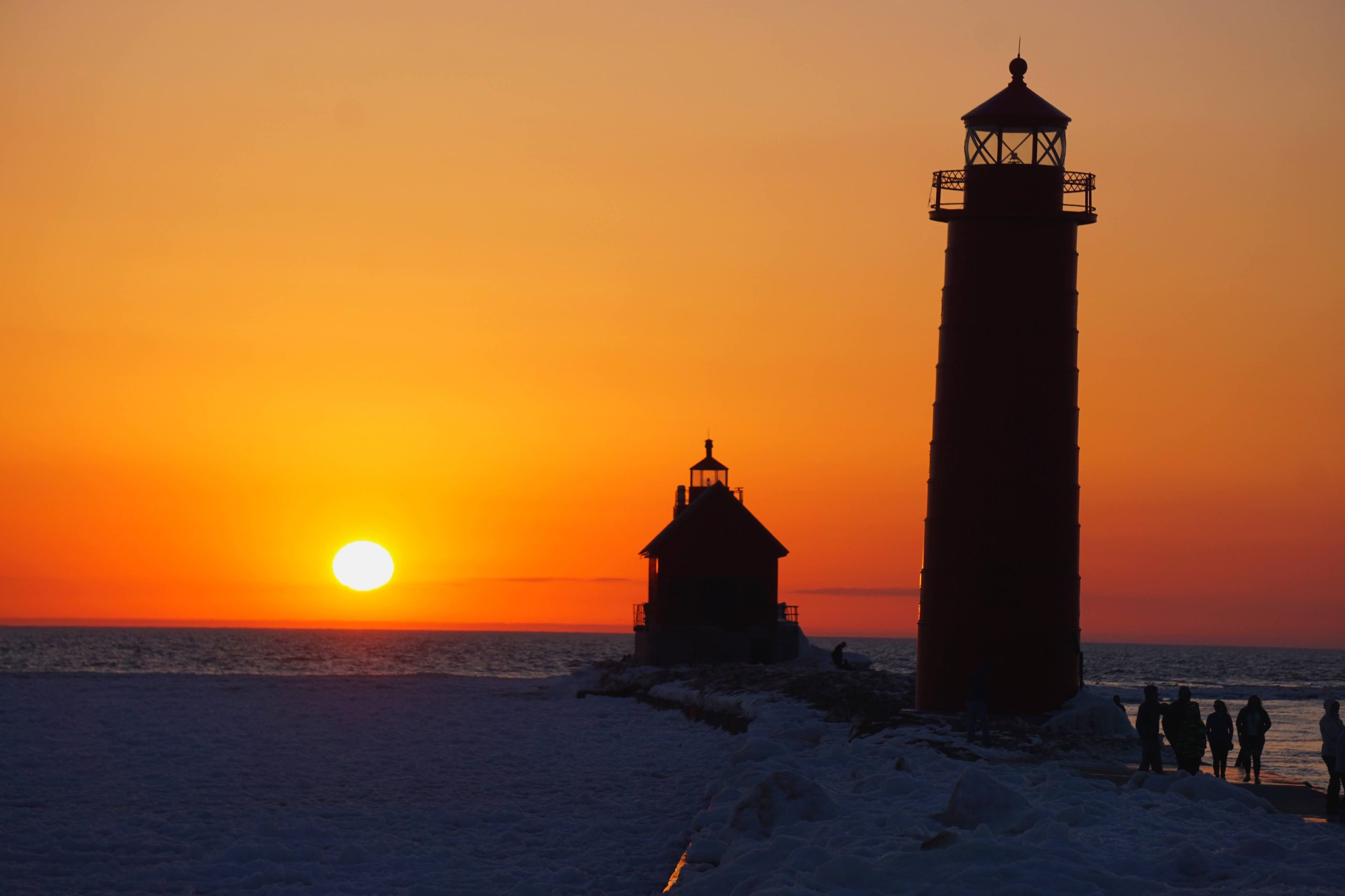 Grand Haven lighthouse sunset